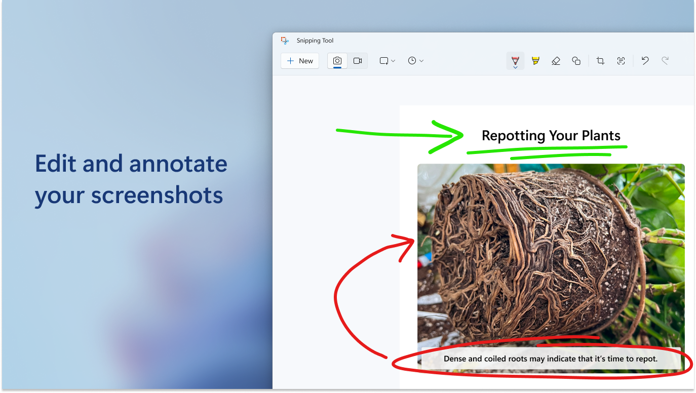 Snipping Tool annotation editor