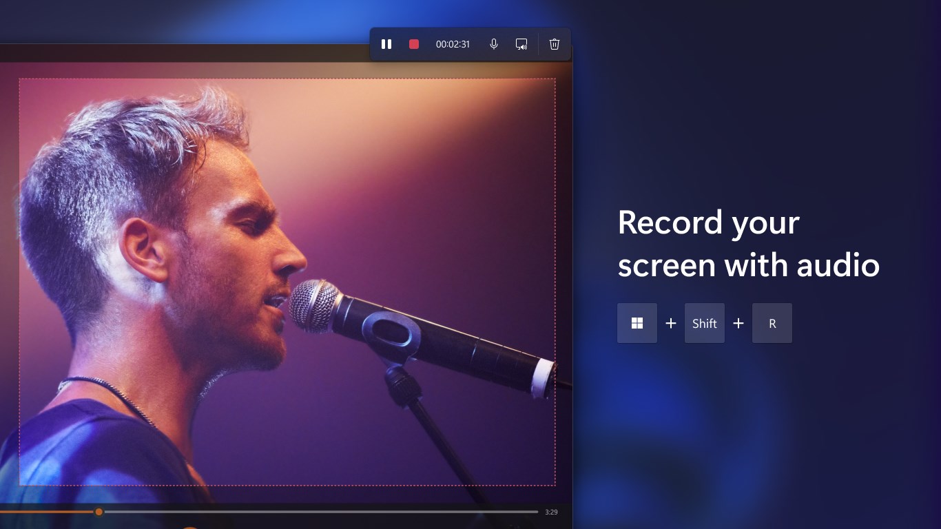 Snipping Tool screen recording feature promotional image